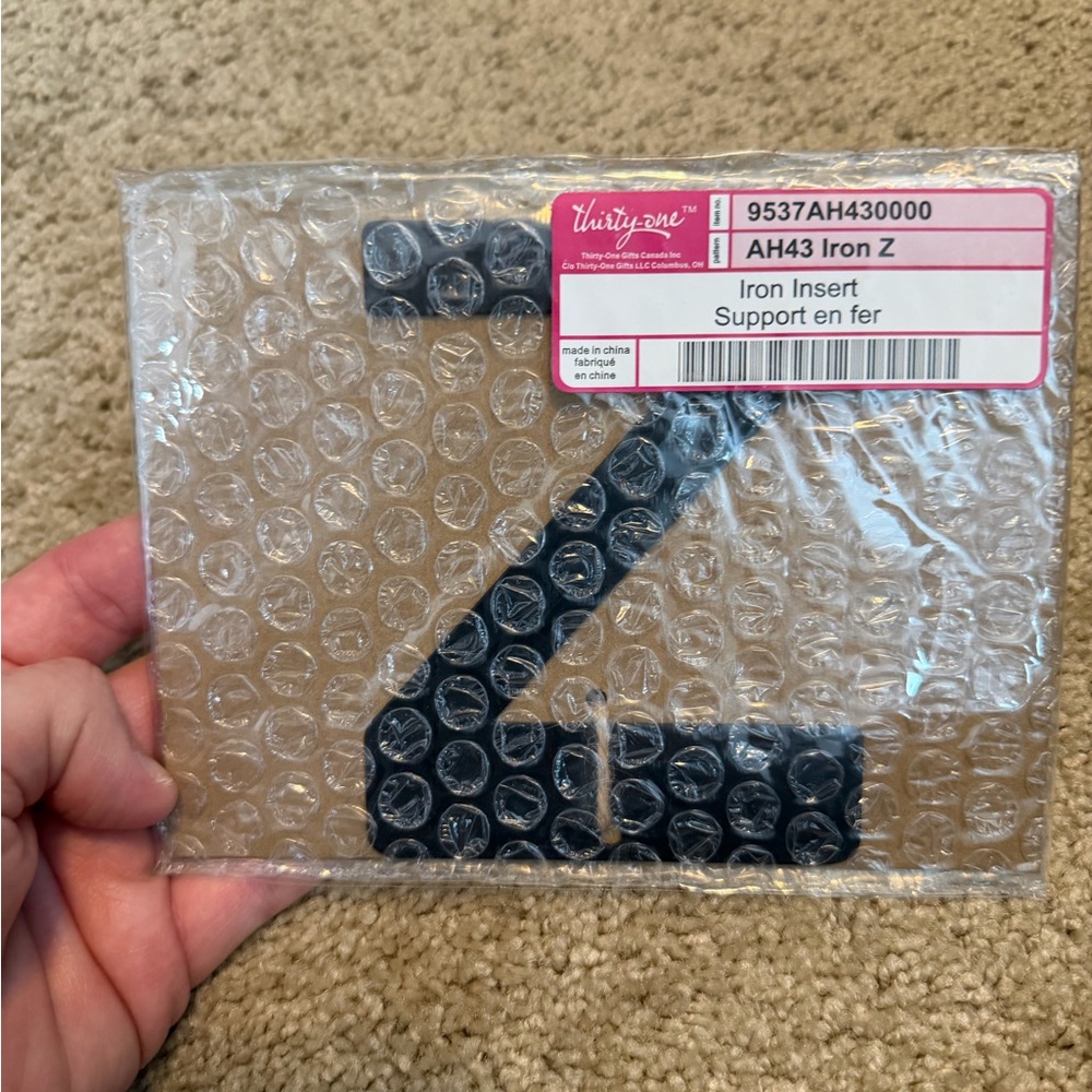 Thirty-One Iron “Z” Gallery Insert Letter Z –‎ New in Package
